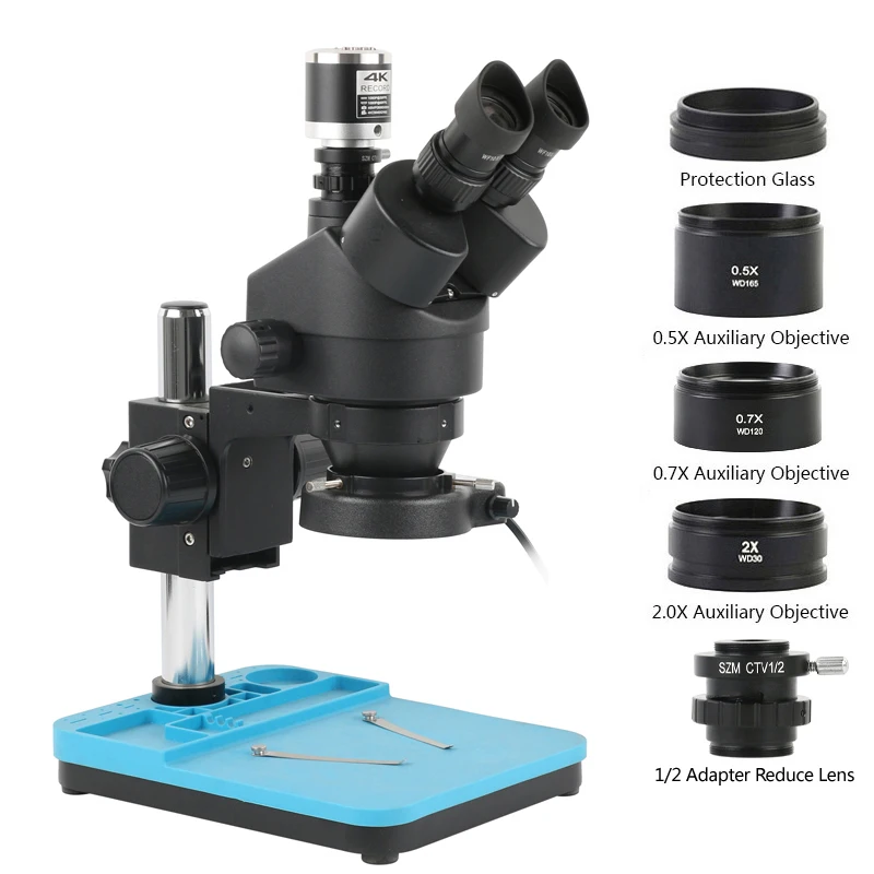 Simul-Focal Industrial Microscope 4K Hdmi - 7X-90X Simul-Focal Zoom Trinokular Stereo Mikroskop