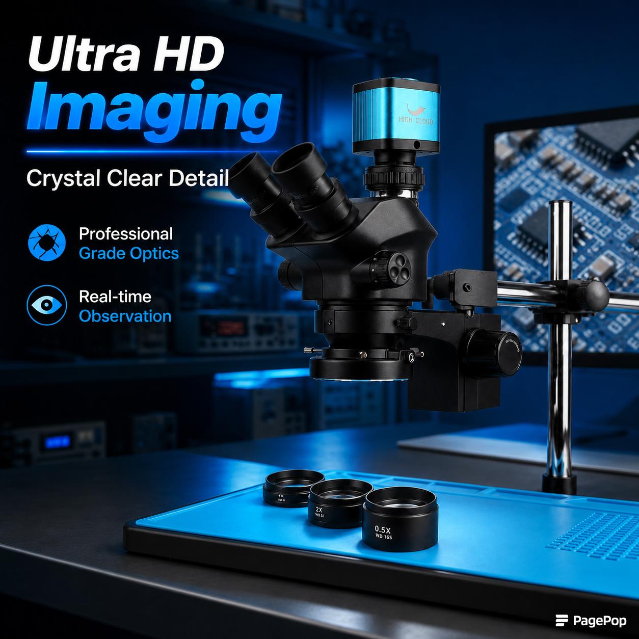 Industrielles Labor-Stereomikr – Simul-Focal Industrial Microscope 4K Hdmi Bewertung und Preis